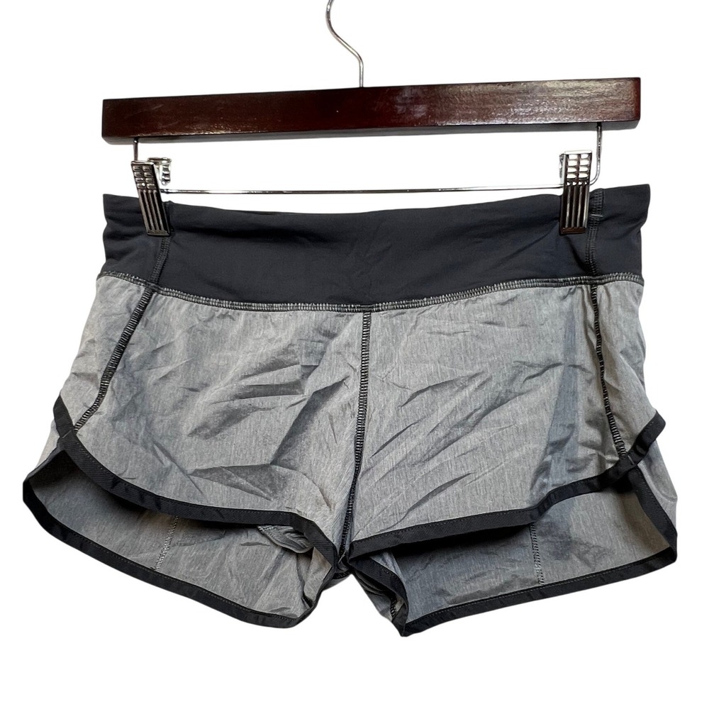 Lululemon Womens Athletic Shorts Speed Up 4 Gray‎ Black Running Gym